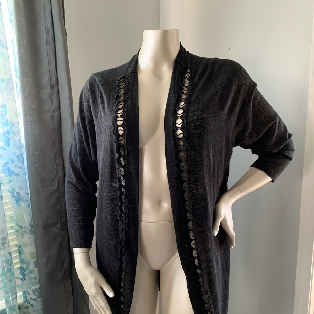 ❤️SOLD❤️ 3x 22/24 Plus size Black Open Weave Crochet Lightweight Cardigan Cover